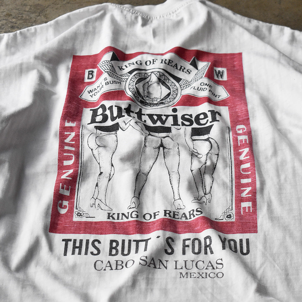 バドワイザー パロディ Buttwiser Tシャツ 90年代 ペンキ汚れ ヴィンテージ