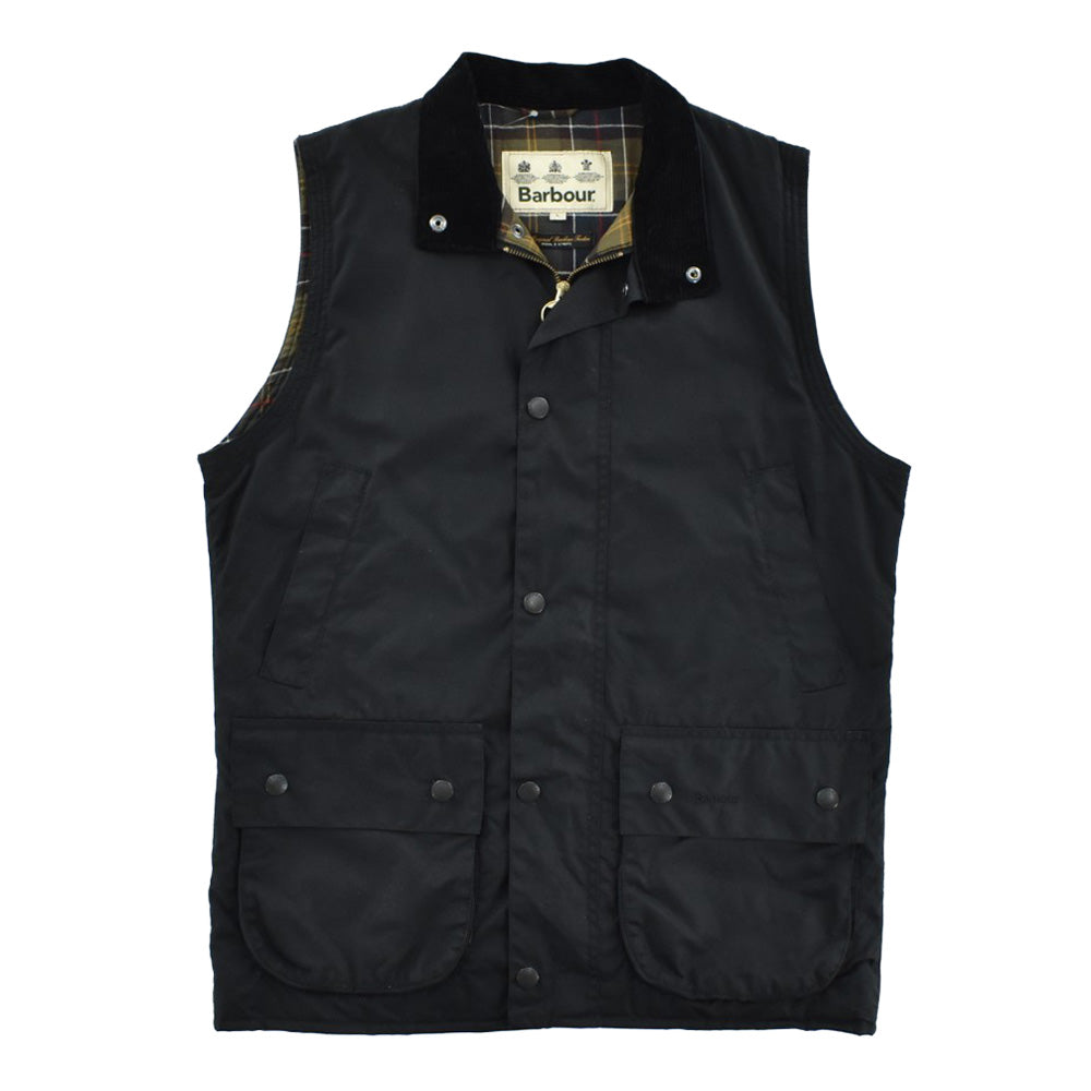 Barbour バブアー NEW WESTMORLAND ニューウエストモーランド オイルドベスト ワックスベスト ブラック コーデュロイ襟 タータン 3ワラント