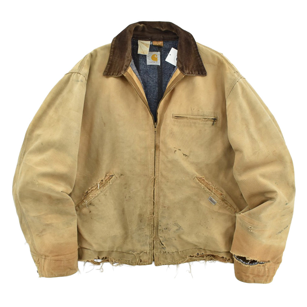 80’s Carhartt カーハート デトロイトジャケット 鬼フェード ボロ ブランケットライナー ブラウンダック コーデュロイ襟