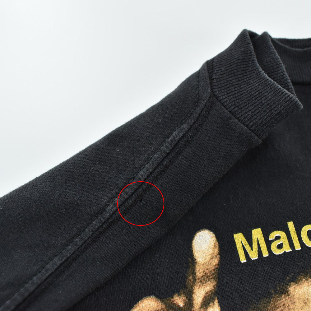 90's "BLACK HISTORY" Malcolm X Bob Marley フォトT 260721H