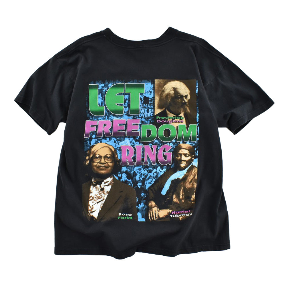 90's "BLACK HISTORY" Malcolm X Bob Marley フォトT 260721H