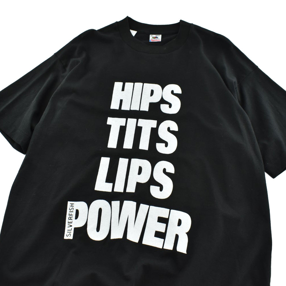 90's Silverfish "Hips Tits Lips Power" ノイズロック ロックT 260922H