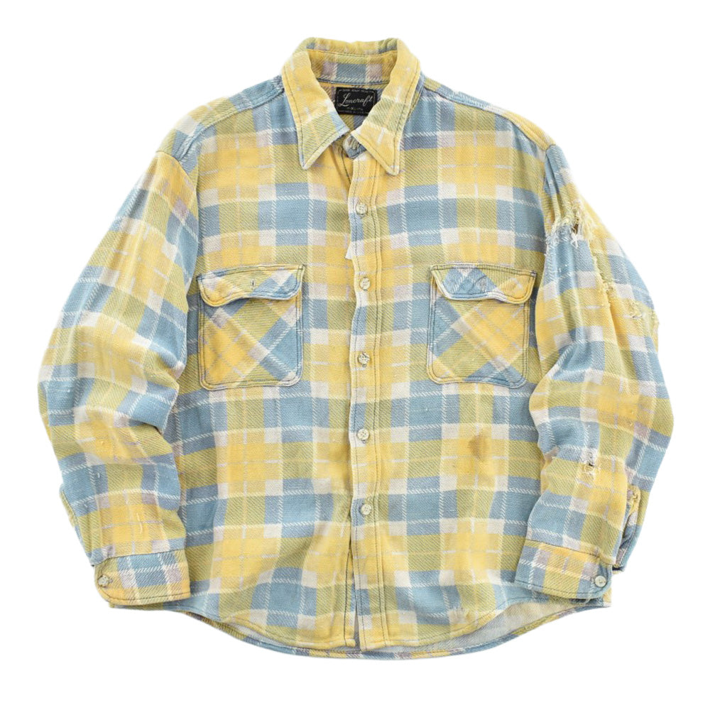 70's Loncraft "BORO" ヘビーフランネルシャツ USA製 260915H
