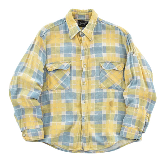 70's Loncraft "BORO" ヘビーフランネルシャツ USA製 260915H