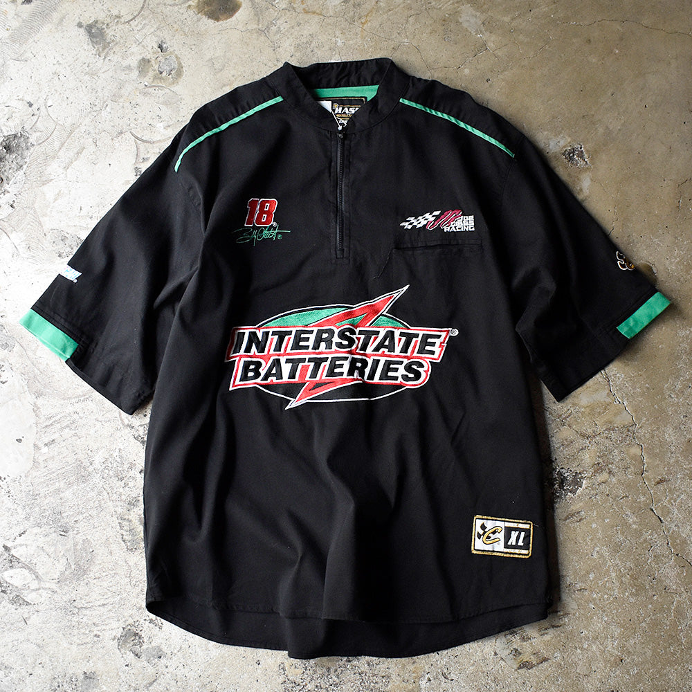チェイスオーセンティック ハーフジップ レーシングシャツ 2000年代初頭 ブラック 古着