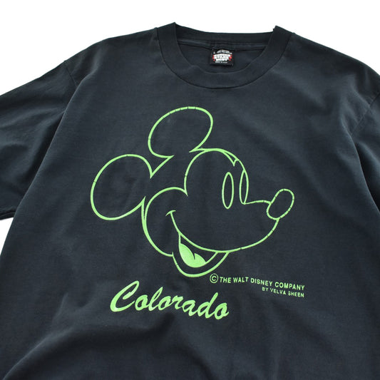 90's Disney Mickey Mouse Colorado ネオンプリント ミッキーTシャツ 260731H