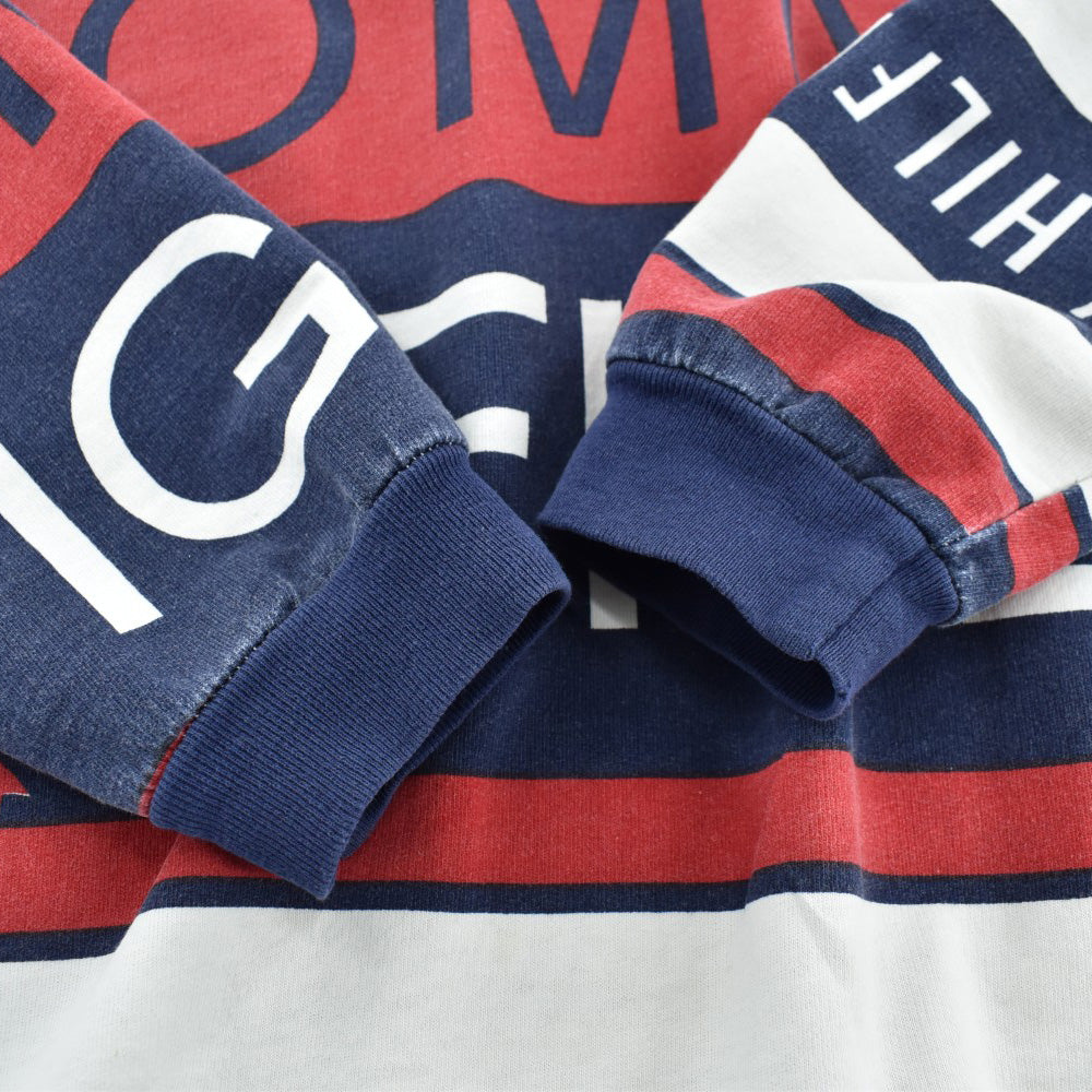 90's Tommy Hilfiger ブートレグ AOP ポロスウェットシャツ 260609H