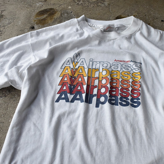 80's “American Airlines” 5段プリント Tシャツ USA製 250809H