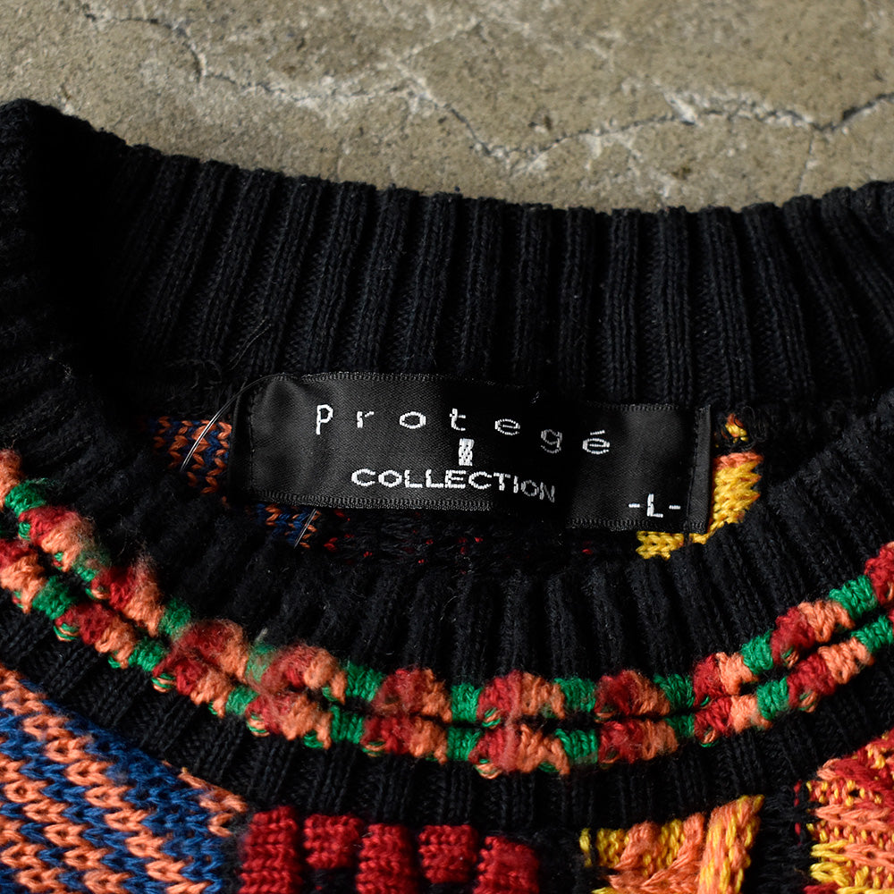 90's Protege 立体編み 3Dニットセーター USA製 230930H
