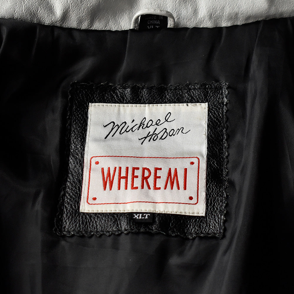 90's MICHAEL HOBAN WHEREMI “USA 星条旗柄” レザージャケット 231009H