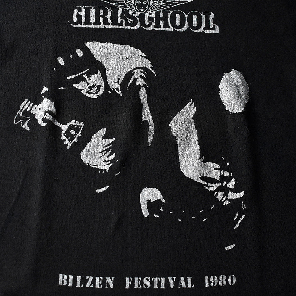 80's Girlschool “Demolition” Bilzen Festival 1980 Tシャツ Euro製 231112H