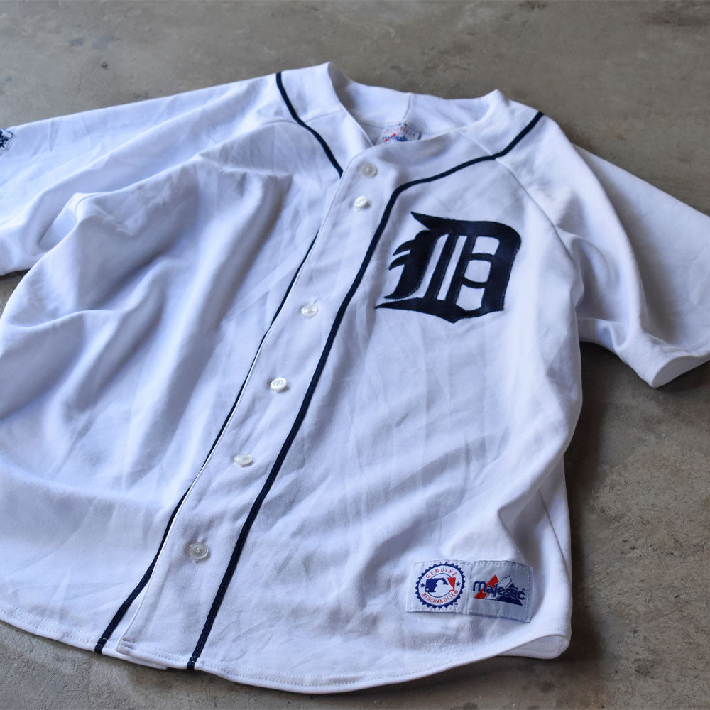 Y2K Majestic “MLB Detroit Tigers” ベースボール ゲームシャツ USA製 240615