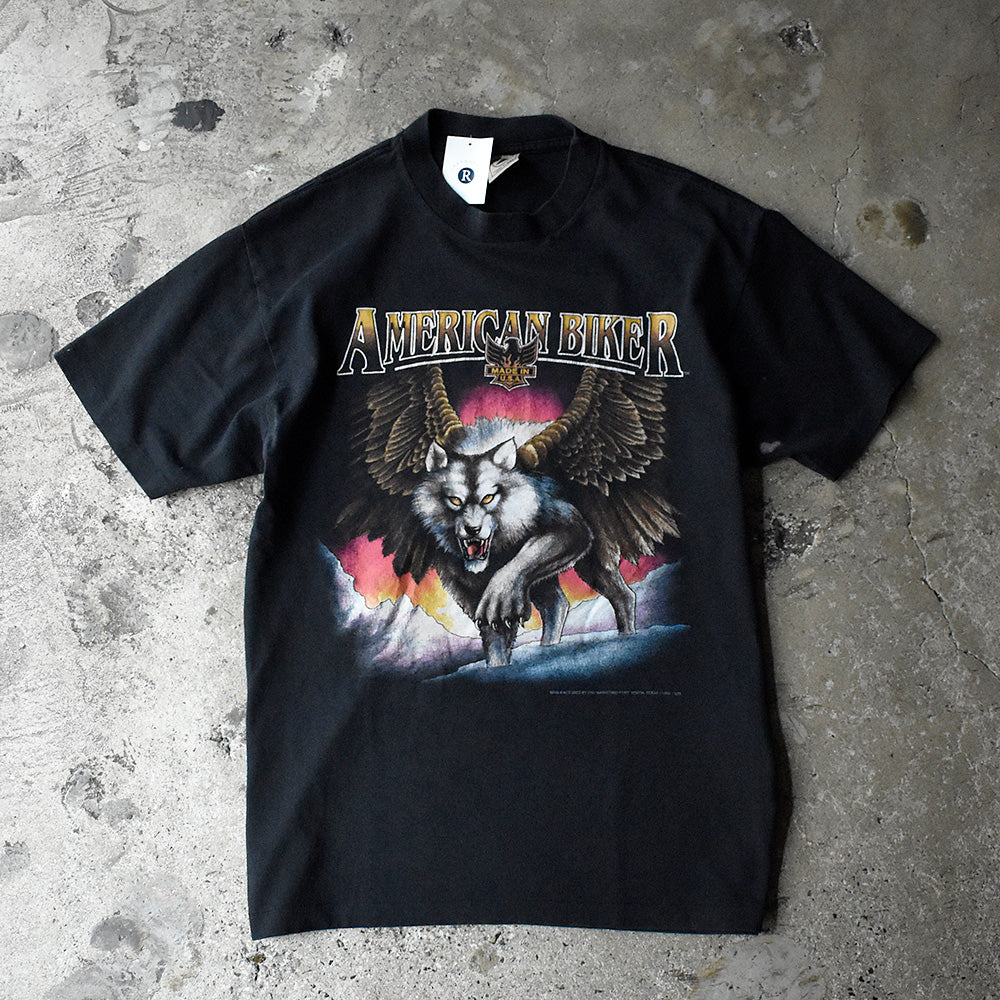90's AMERICAN BIKER “Wing Wolf” Tシャツ USA製 250612H