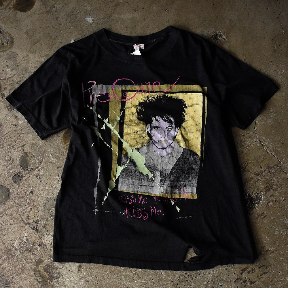 ザ・キュアー Kiss Me Kiss Me Kiss Me グラフィック Tシャツ 1987年 穴多数 ヴィンテージ