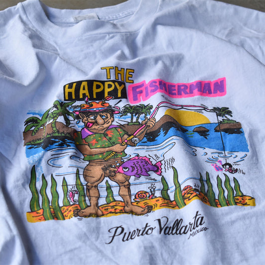 90's “THE HAPPY FISHERMAN” エロプリント Tシャツ 240725