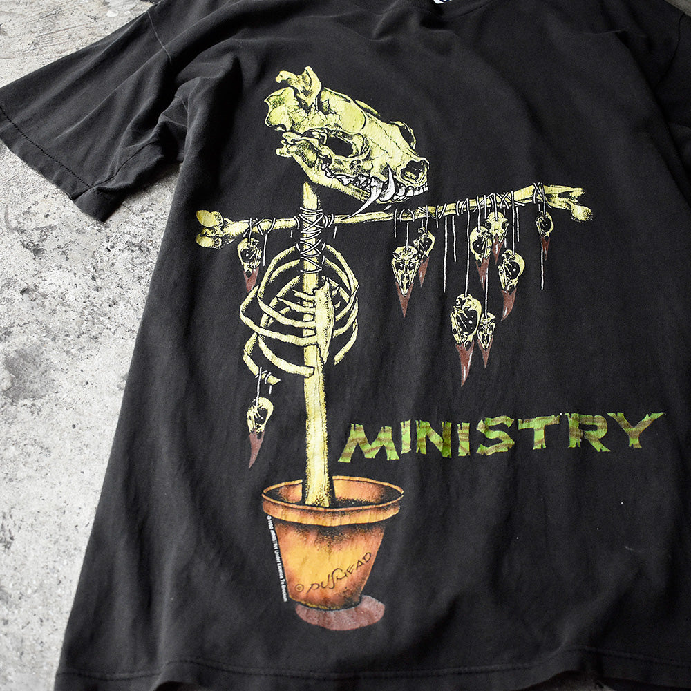 ミニストリー パスヘッド Scarecrow スカルデザイン Tシャツ 1992年 ヴィンテージ