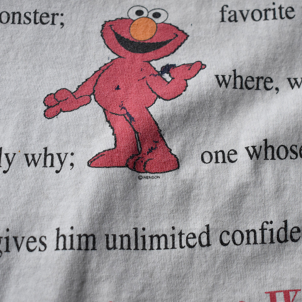 90's Sesame Street “エルモ” メッセージ Tシャツ USA製 240304H