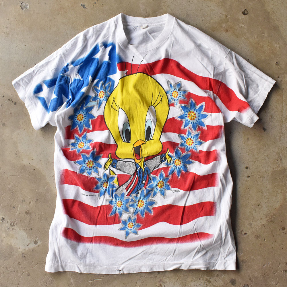 90’s Looney Tunes AOP！ “TWEETY” キャラ Tシャツ 240719