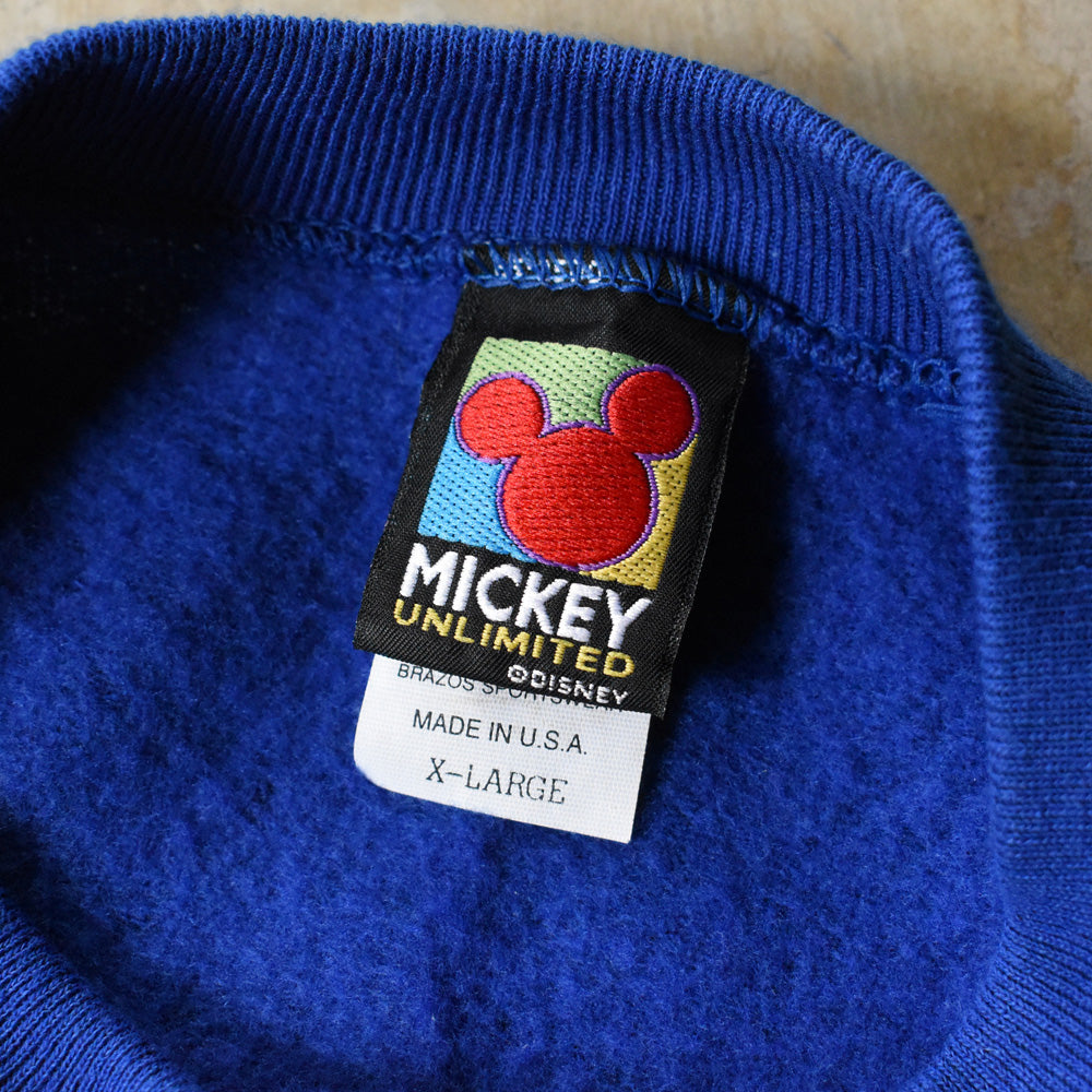 90's Disney ”Mickey” ミッキーマウス キャラ スウェット USA製 240710