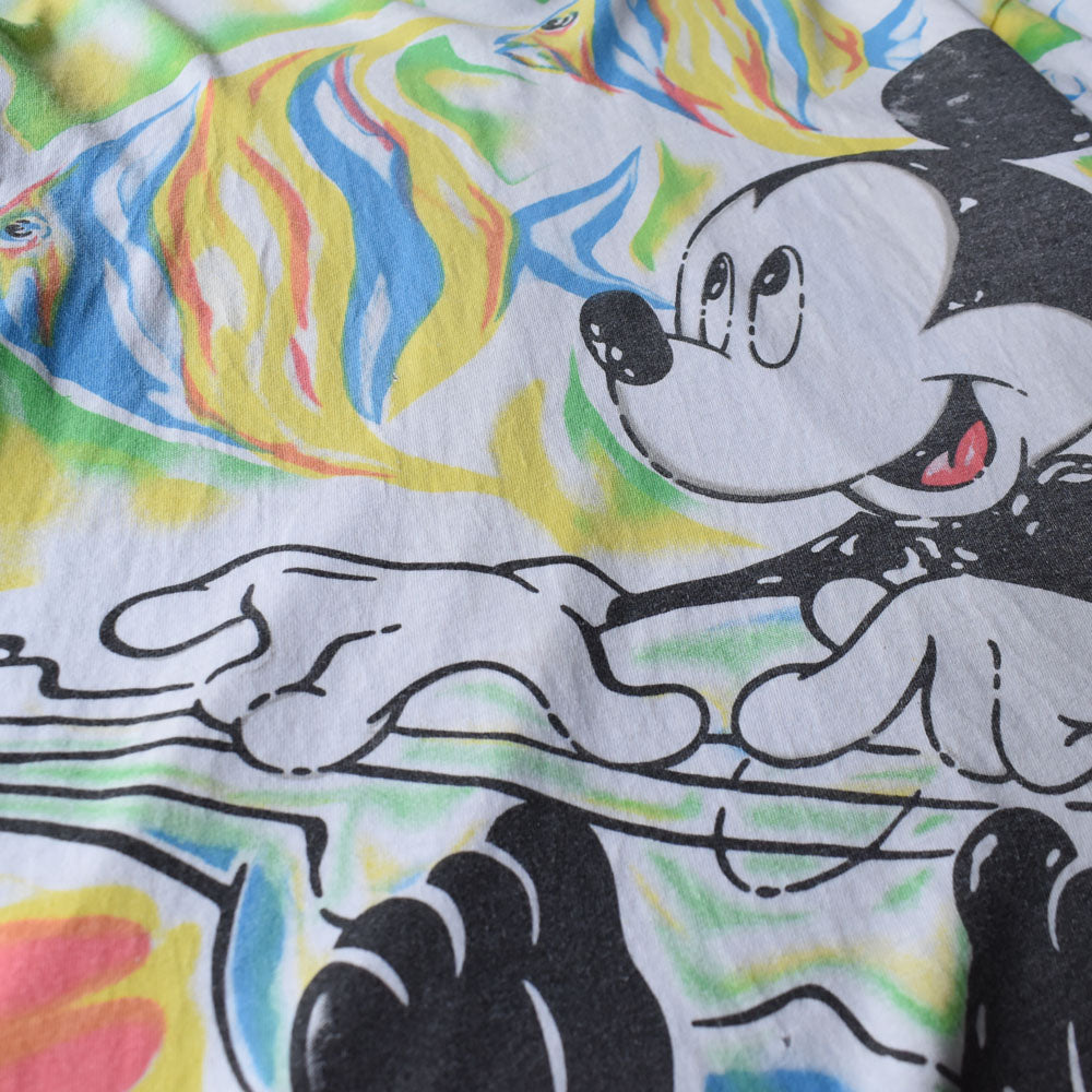 90’s Disney “Mickey” AOP！ 両面プリント キャラクターTシャツ 250519
