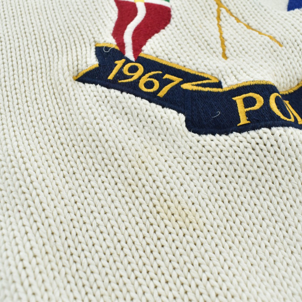 80’s Polo by Ralph Lauren "クロスフラッグ 1967-1987" コットンニット セーター 261023H