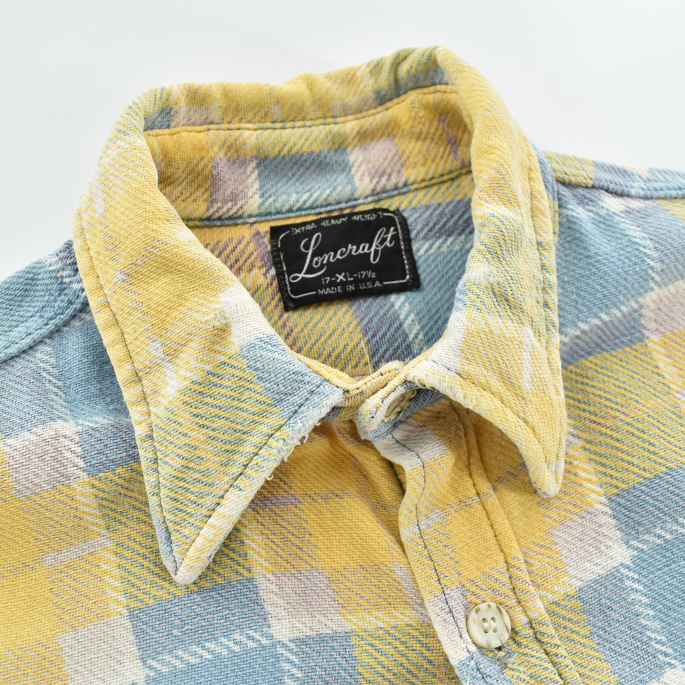 70's Loncraft "BORO" ヘビーフランネルシャツ USA製 260915H