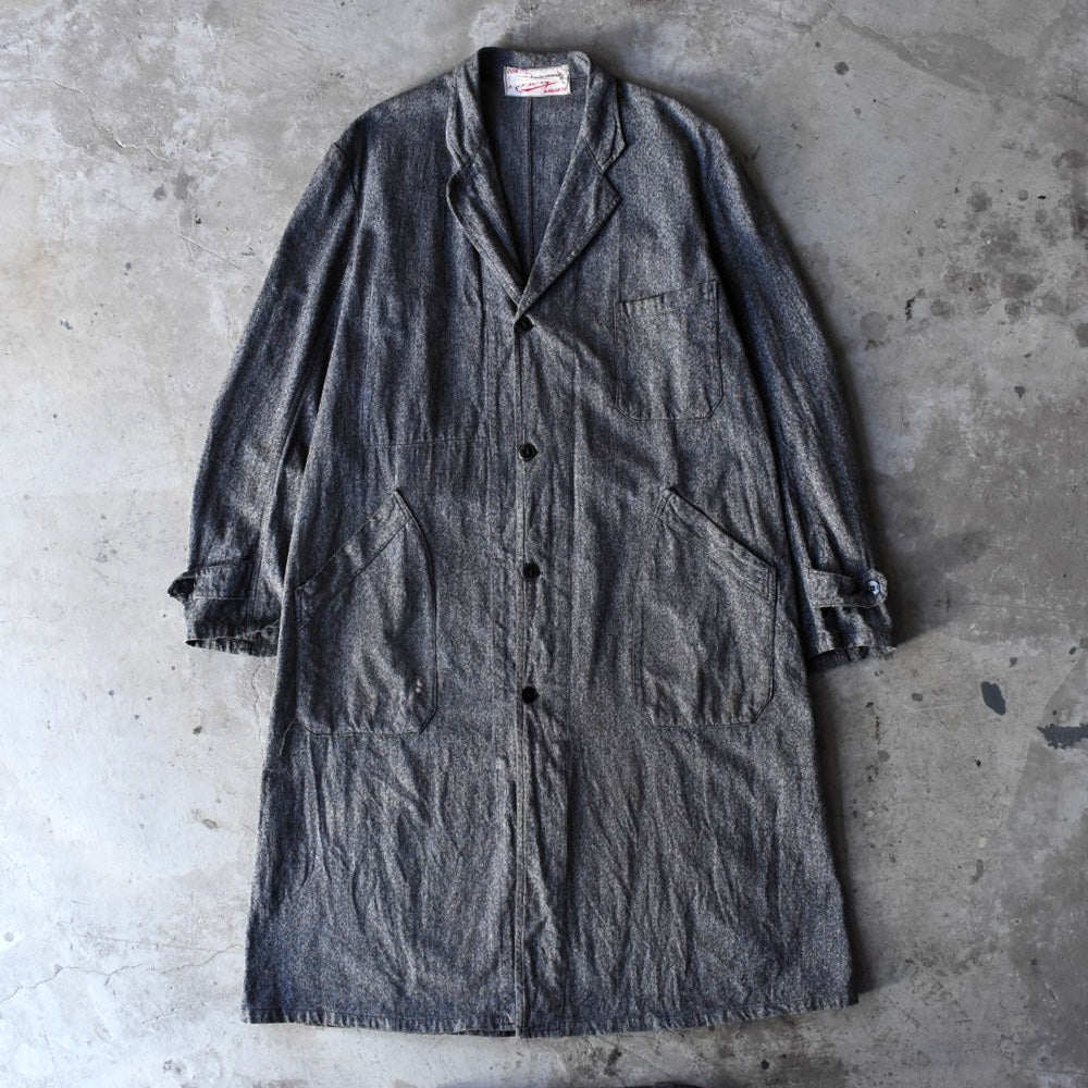 40’s Au Molinel ブラックシャンブレー フレンチワーク アトリエコート 251202H