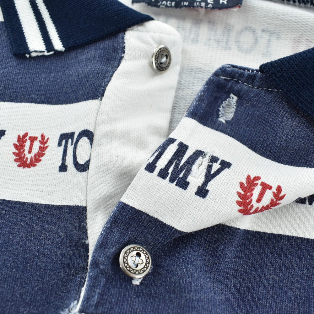 90's Tommy Hilfiger ブートレグ AOP ポロスウェットシャツ 260609H