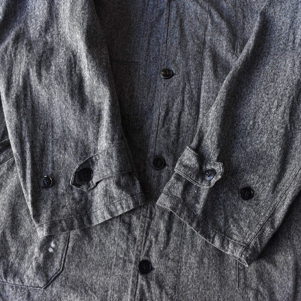 40’s Au Molinel ブラックシャンブレー フレンチワーク アトリエコート 251202H