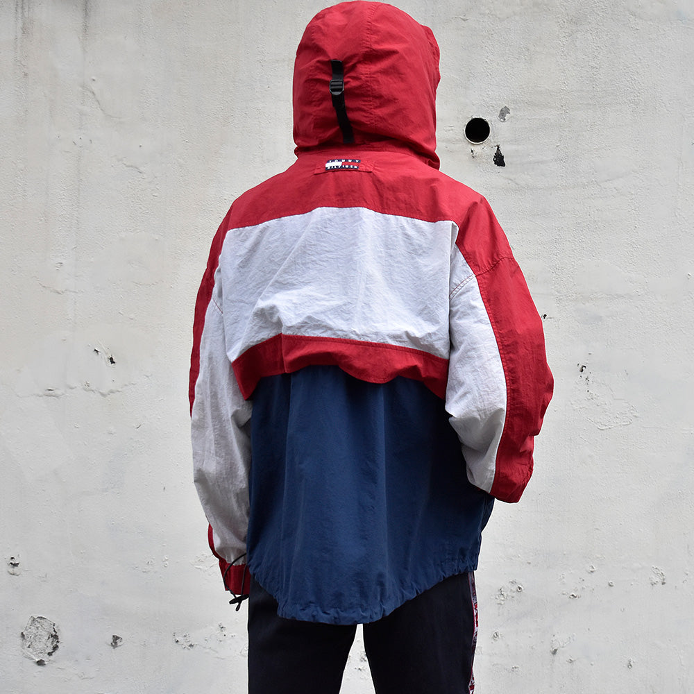 90's TOMMY HILFIGER ナイロン アノラックパーカー 240406H