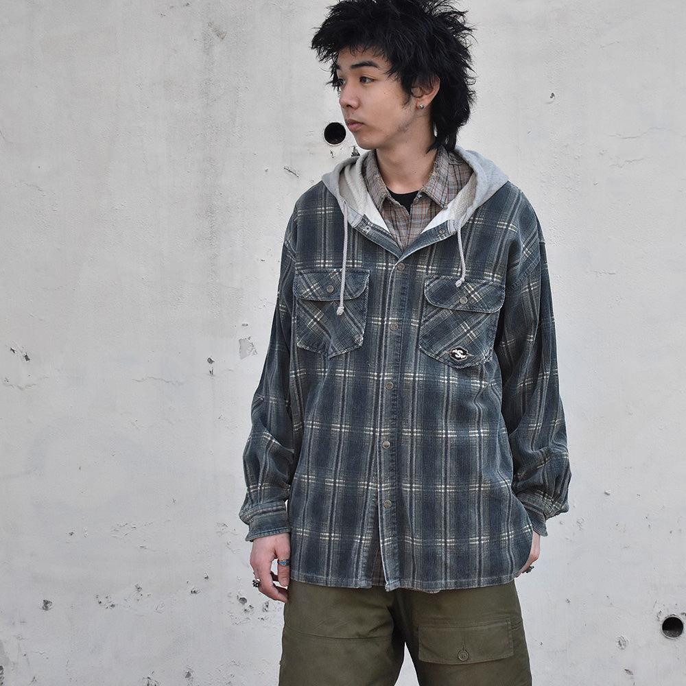 Y2K SCOTCH & SODA コーデュロイ フード付きシャツ 250125H