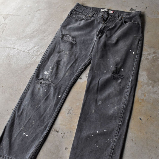 Y2K Levi's 505 ブラック クラッシュデニムパンツ BORO 251017H