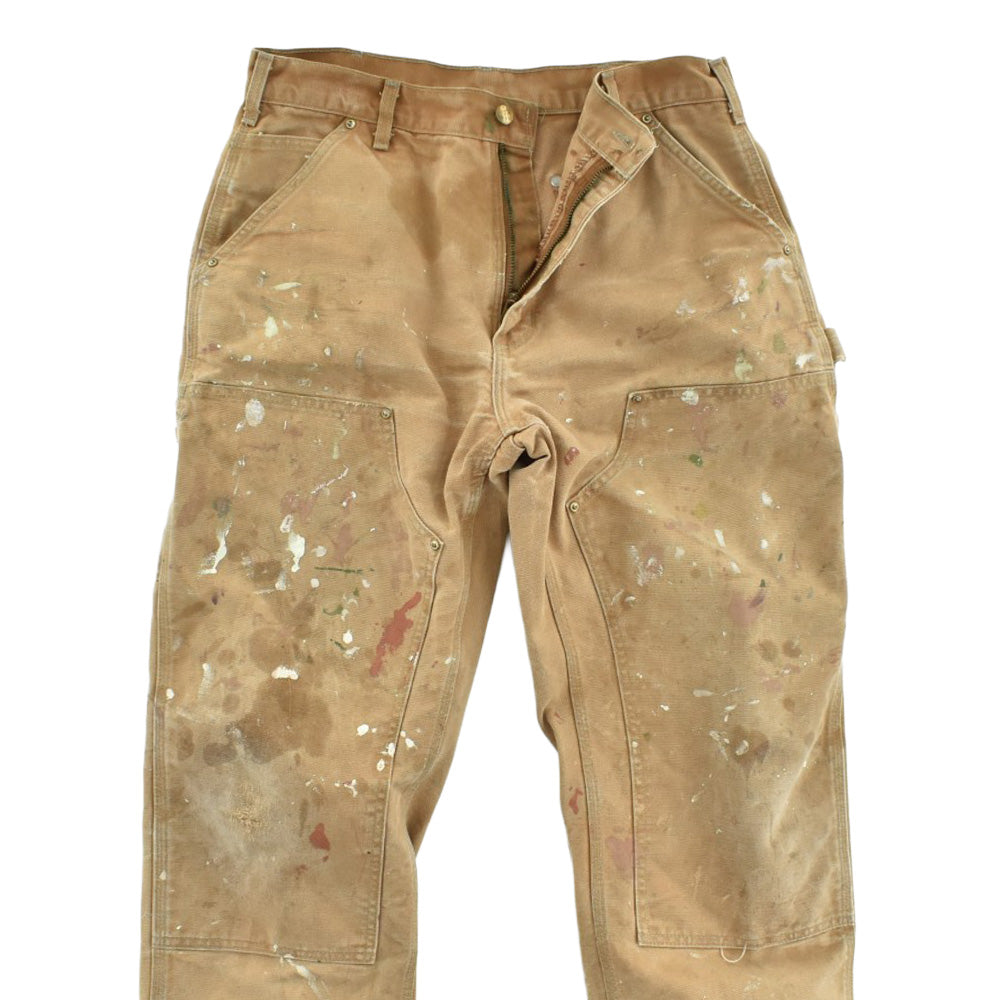 Y2K Carhartt カーハート ダブルニー ダックペインターパンツ ペンキ フェード ブラウンダック USA製 ユニオンラベル