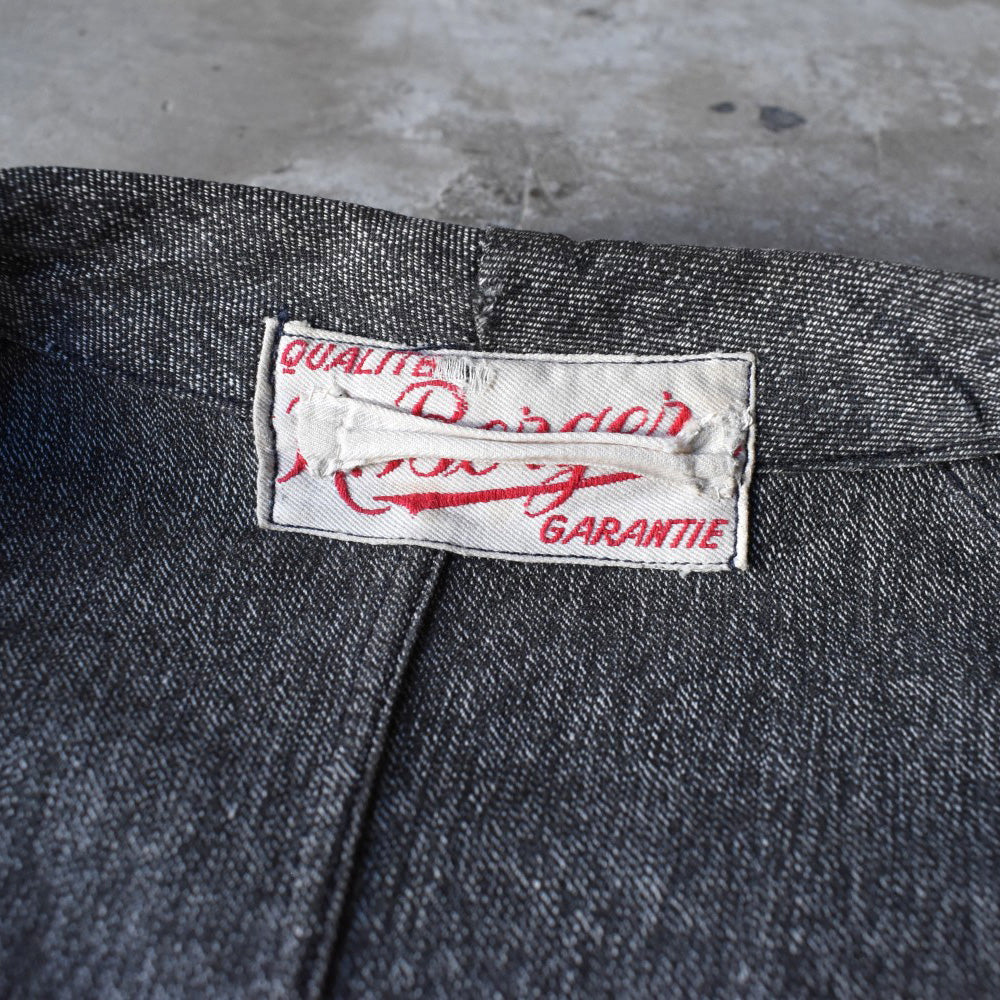 40’s Au Molinel ブラックシャンブレー フレンチワーク アトリエコート 251202H