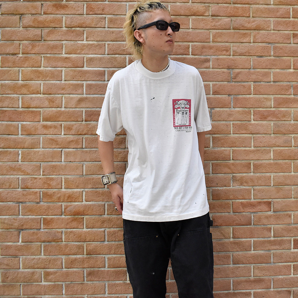 90's ペンキ！ バドワイザーパロディ！“Buttwiser“ Tシャツ 240813H