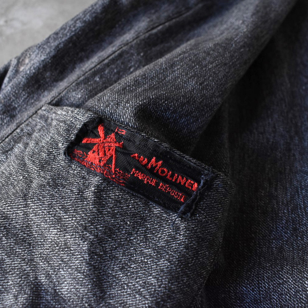 40’s Au Molinel ブラックシャンブレー フレンチワーク アトリエコート 251202H