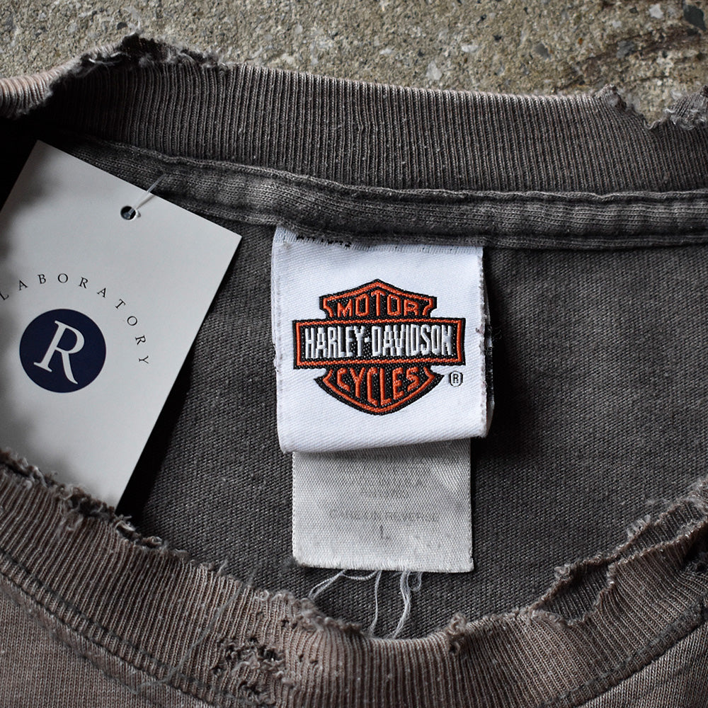 Y2K ボロ！ Harley-Davidson “Skull” バイク Tシャツ 250808H