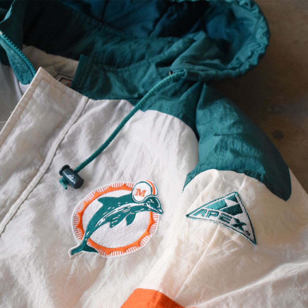 90’s PLO LINE by APEX ONE ナイスカラー！ “NFL Miami Dolphins” 中綿入り ナイロンジャケット 250111