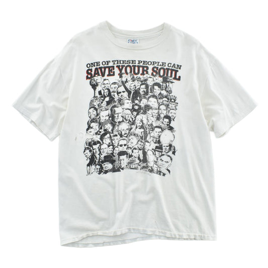 90's "SAVE YOUR SOUL" ジーザス 偉人コラージュ Tシャツ USA製 260915H