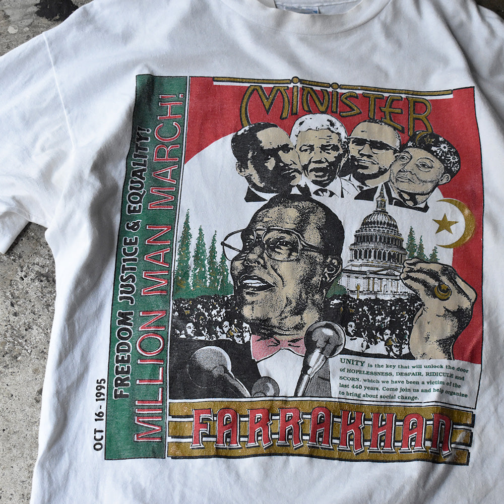 MILLION MAN MARCH マルコムX キング牧師 イラストTシャツ 1995年 ヴィンテージ
