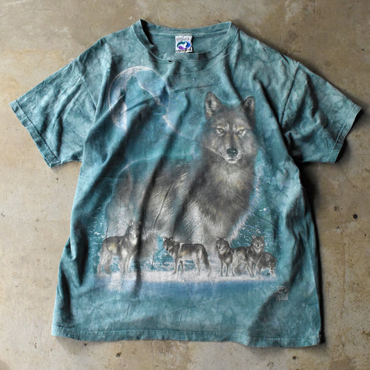 Y2K LIQUID BLUE オオカミ タイダイTシャツ 240724