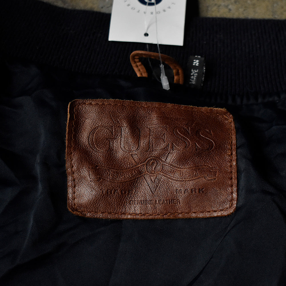 80's GUESS “ Indian” レザー切り替えウールジャケット 240130H