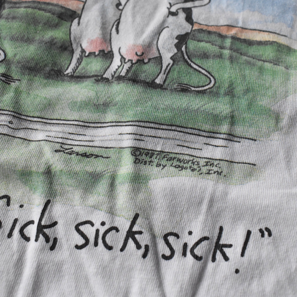 90's THE FAR SIDE “You're sick, Jessy!... Sick, sick, sick!” アート Tシャツ USA製 240515