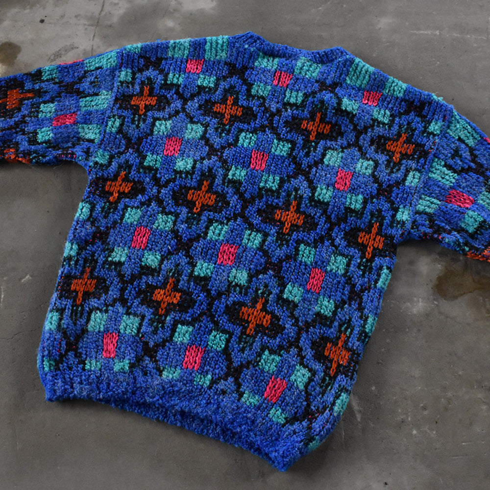 80's Gina Fiori 総柄 アクリル/ウールニット デザインセーター 英国製 240207
