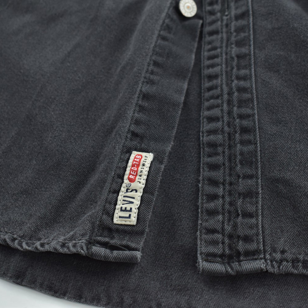 90's Levi's RED TAB "Rockers / LET'S ROLL" ワッペン ブラックデニムシャツ 260630H