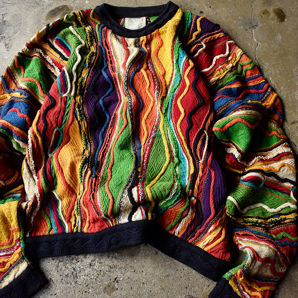 90's COOGI 3D立体編み コットン ニットセーター オーストラリア製 241109H