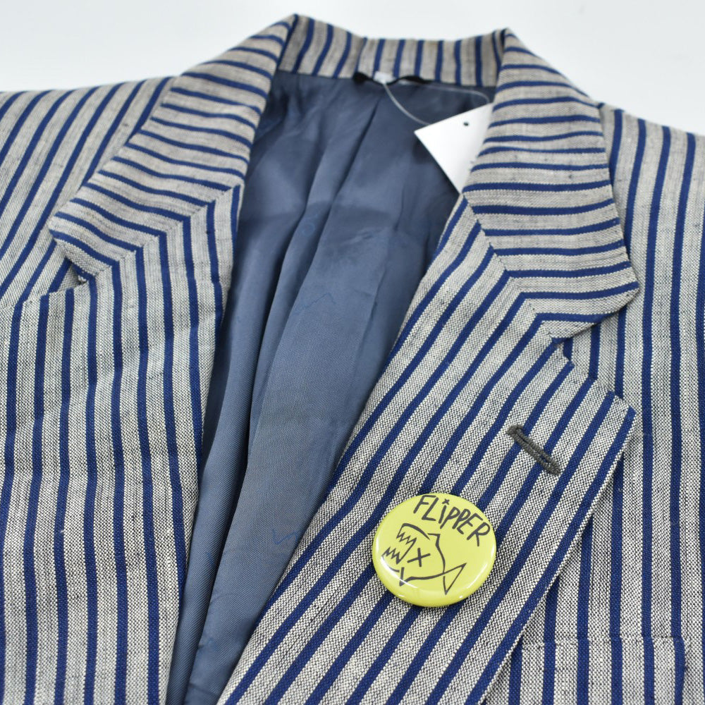 80's Pierre Cardin "FLIPPER" リネン ストライプ テーラードジャケット 260901H