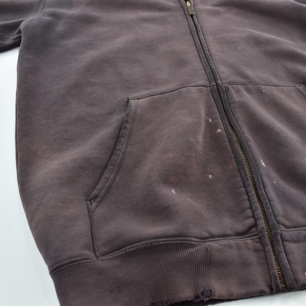 Y2K Carhartt 刺繍ロゴ "鬼フェード＆BORO" ジップパーカー  260616H