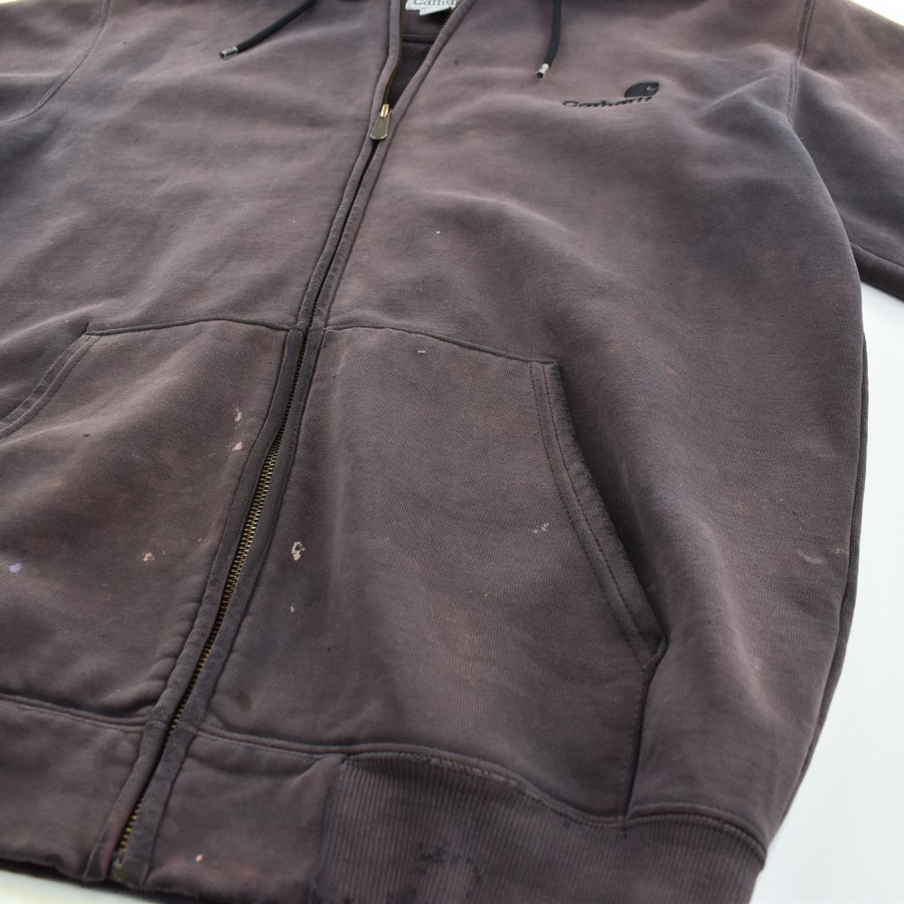 Y2K Carhartt 刺繍ロゴ "鬼フェード＆BORO" ジップパーカー  260616H