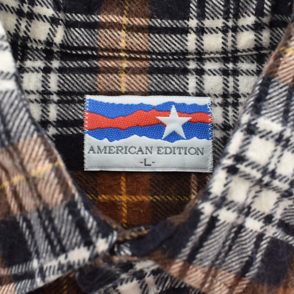 90's AMERICAN EDITION チェック ライトフランネルシャツ USA製 260703H